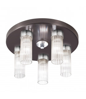 Plafoniera Giro 5 lampadine Marrone spazzolato