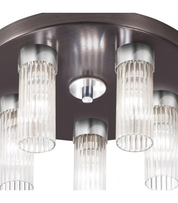 Plafoniera Giro 5 lampadine Marrone spazzolato