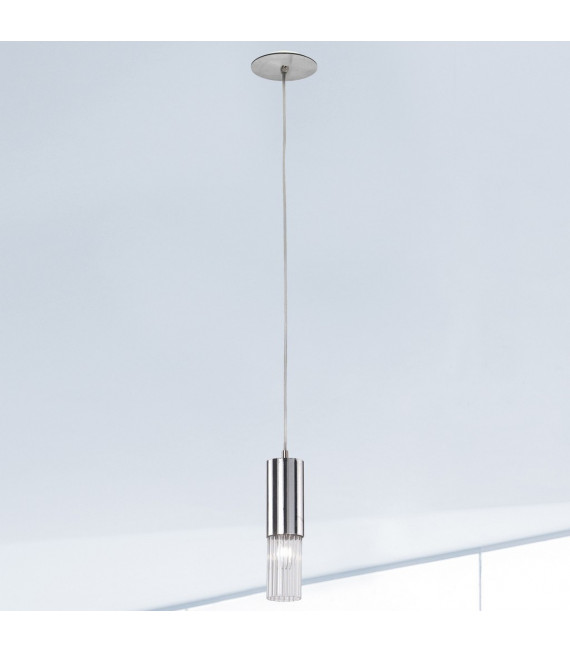 Suspension design Giro 1 ampoule Feuille d'argent