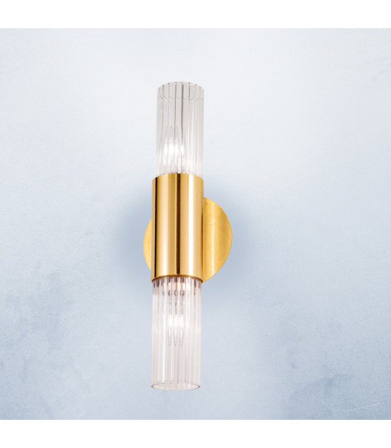Applique murale Giro Feuille d'or 2 ampoules 36cm
