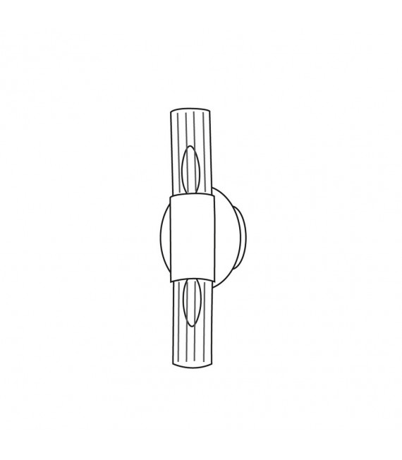 Giro Aplique hoja plata 2 bombillas 36cm