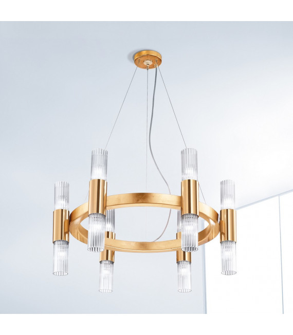 Aplique de pared Giro 12 luces pan de oro