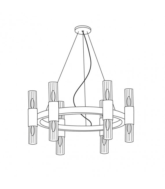 Aplique de pared Giro 12 luces pan de oro