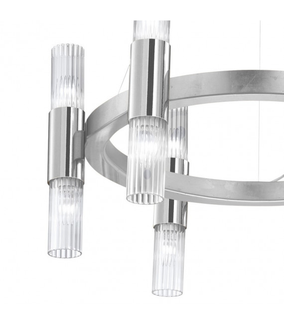 Aplique de pared Giro 12 luces hoja plata