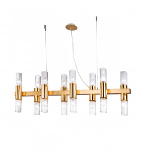 Giro pendant lamp 16 gold leaf bulbs