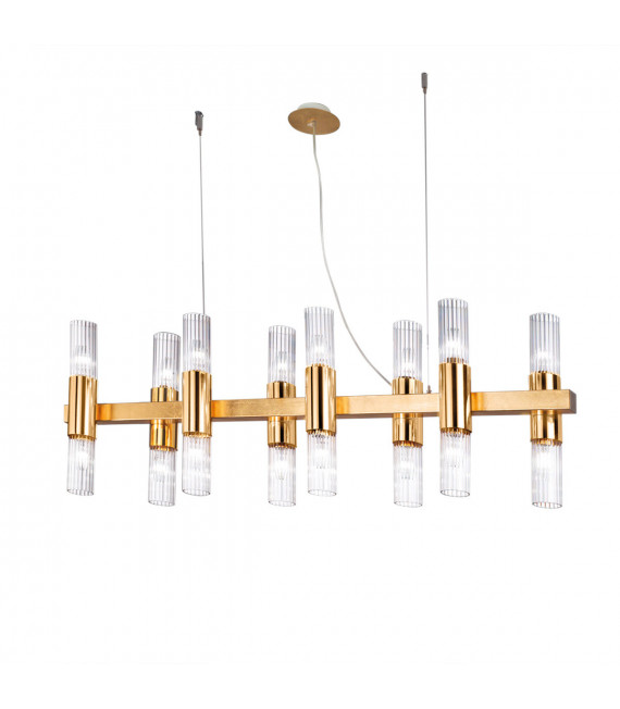 Lampada a sospensione Giro 16 lampadine foglia oro