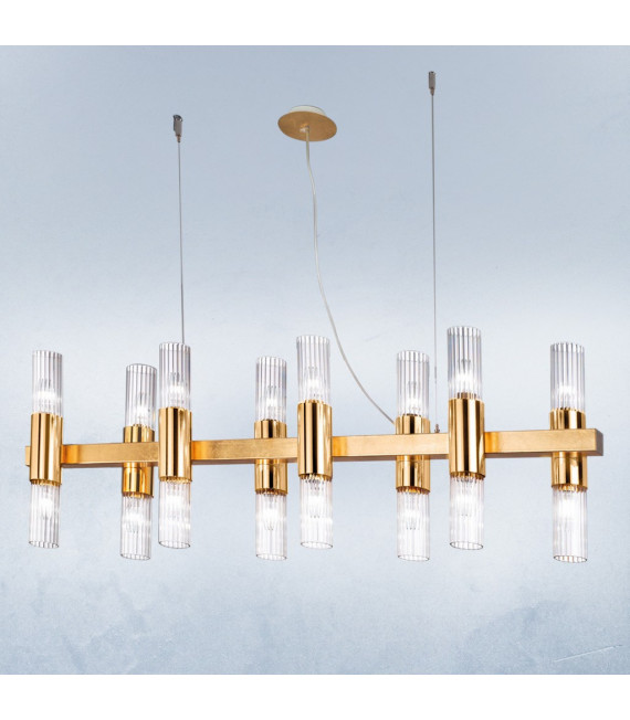 Suspension Giro 16 ampoules Feuille d'or