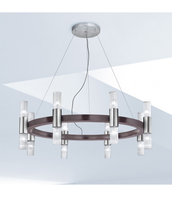 Applique Giro 16 luci Marrone spazzolato