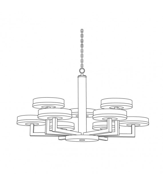 Solis 10-Light Silver Leaf Pendant