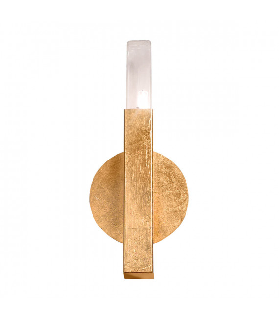 Applique murale Spigolo Feuille d'or 1 ampoule 29,5cm