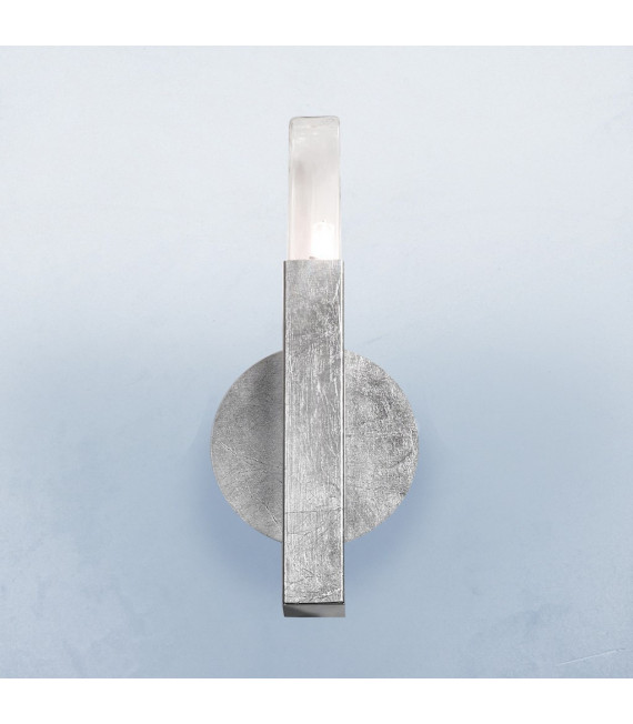 Applique Spigolo Foglia Argento 1 lampadina 29,5cm