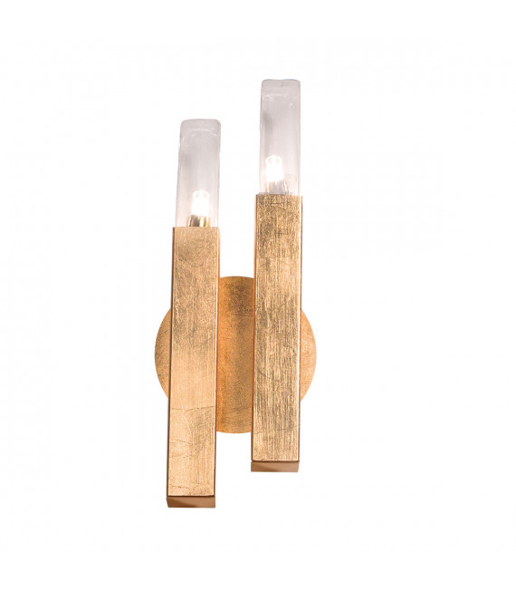 Wall light Spigolo Gold leaf 2 bulbs 32.5cm
