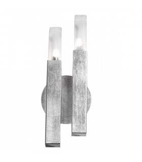 Aplique Spigolo Hoja Plata 2 bombillas 32,5cm