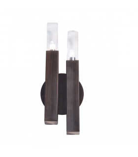 Aplique Spigolo Marrón Cepillado 2 bombillas 32,5cm