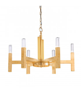 Lámpara colgante Spigolo Pan de Oro 6 bombillas 61,4cm