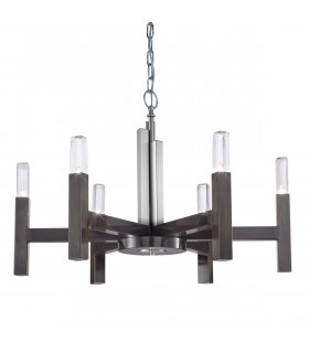 Spigolo suspensión Marrón cepillado 6 bombillas 61,4cm