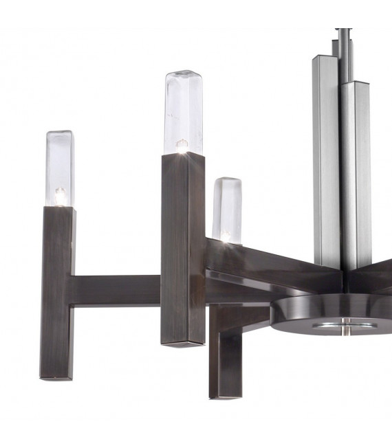 Spigolo sospensione Marrone spazzolato 6 lampadine 61,4cm