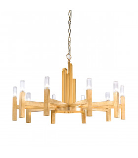 Lámpara colgante Spigolo Pan de oro 10 bombillas 61,4cm