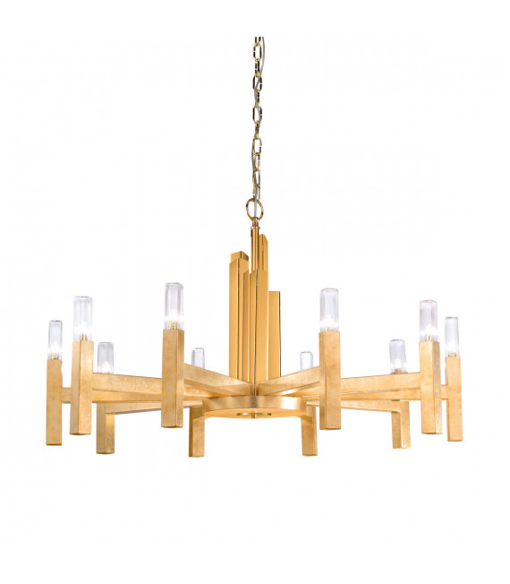 Spigolo Pendelleuchte Blattgold 10 Glühbirnen 61,4cm