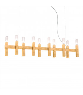 Suspension Spigolo Feuille d'or 10 ampoules 34cm