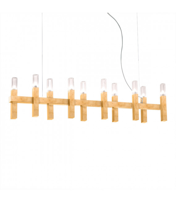 Spigolo pendant lamp Gold leaf 10 bulbs 34cm