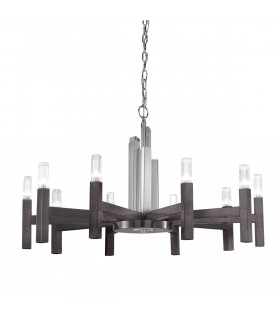 Lampada a sospensione Spigolo Marrone spazzolato 10 lampadine 61,4 cm