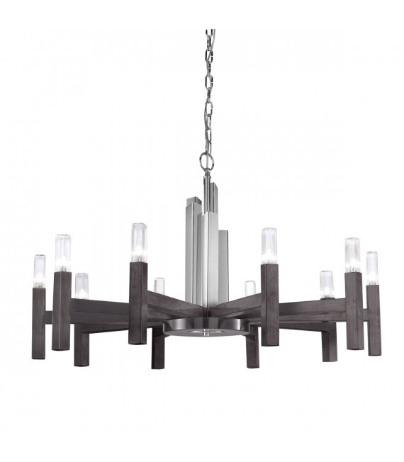 Spigolo pendant light Brushed brown 10 bulbs 61.4cm