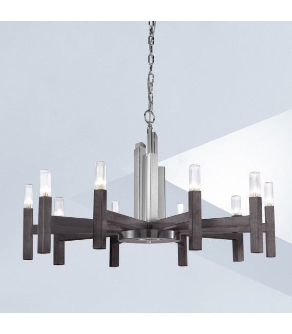 Suspension Spigolo Brun brossé 10 ampoules 61,4cm
