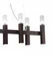 Suspension Spigolo Brun brossé 10 ampoules 34cm