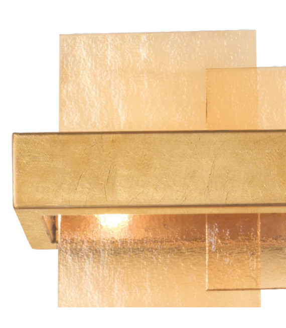 Aplique Rettangolo Pan de Oro 2 bombillas 24cm
