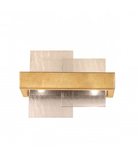 Aplique Rettangolo Pan de Oro 2 bombillas 24cm