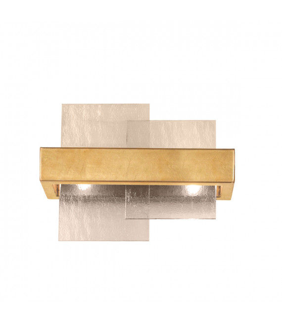 Aplique Rettangolo Pan de Oro 2 bombillas 24cm