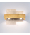 Applique murale Rettangolo Feuille d'or 2 ampoules 24cm