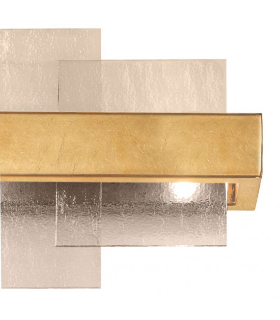 Applique murale Rettangolo Feuille d'or 2 ampoules 24cm
