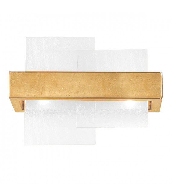 Wall light Rettangolo Gold leaf 2 bulbs 24cm