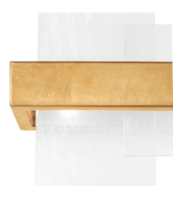 Applique murale Rettangolo Feuille d'or 2 ampoules 24cm