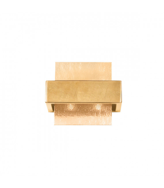 Applique Rettangolo Foglia oro 2 lampadine 17cm