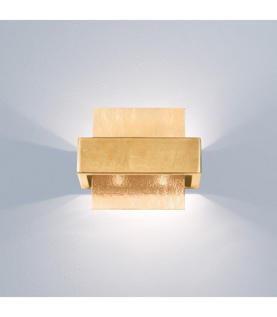 Wall light Rettangolo Gold leaf 2 bulbs 17cm