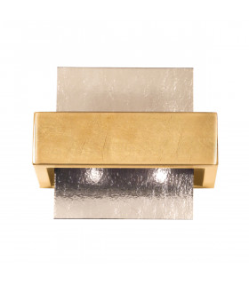 Applique Rettangolo Foglia oro 2 lampadine 17cm
