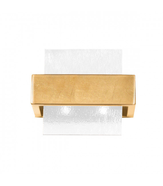 Applique murale Rettangolo Feuille d'or 2 ampoules 17cm