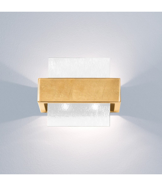 Aplique Rettangolo Pan de Oro 2 bombillas 17cm