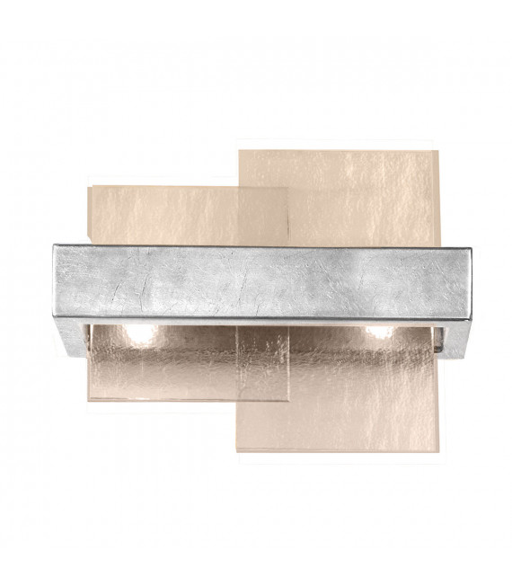 Wall light Rettangolo Silver leaf 2 bulbs 24cm