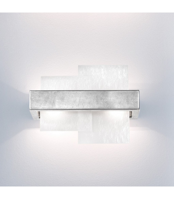 Wall light Rettangolo Silver leaf 2 bulbs 24cm