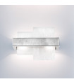Applique murale Rettangolo Feuille d'argent 2 ampoules 24cm