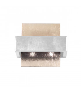 Applique Rettangolo Marrone spazzolato 2 lampadine 17cm