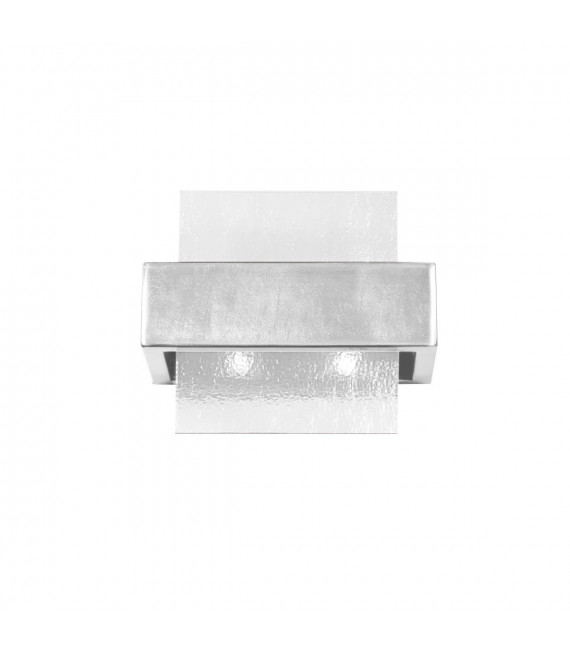Applique Rettangolo Foglia argento 2 lampadine 17cm