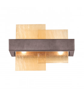 Wall light Rettangolo Brushed brown 2 bulbs 24cm