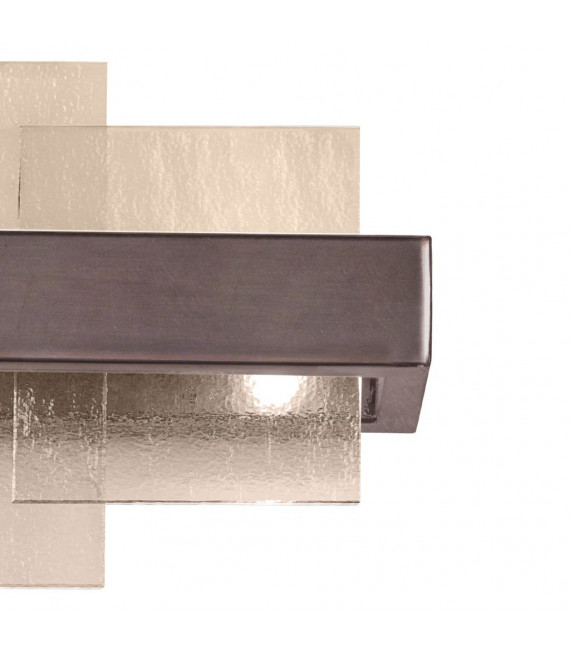 Applique murale Rettangolo Brun brossé 2 ampoules 24cm