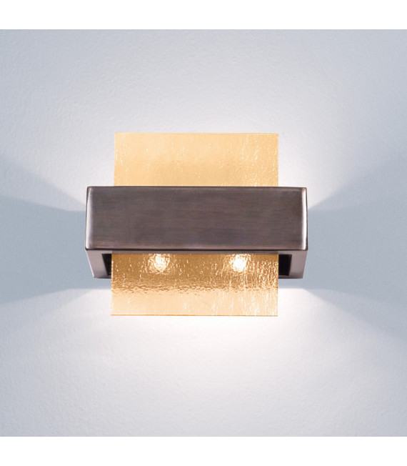 Wall light Rettangolo Brushed brown 2 bulbs 17cm