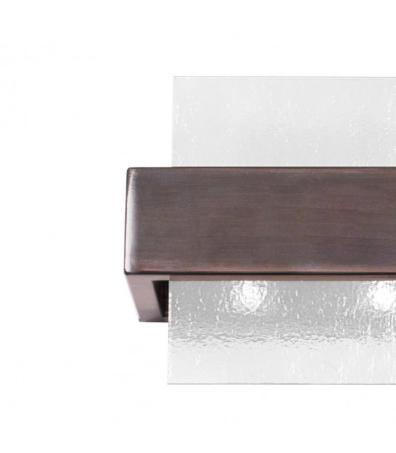 Applique murale Rettangolo Brun brossé 2 ampoules 17cm